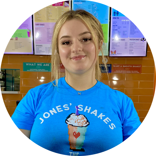 A Jones Shakes team member behind the counter
